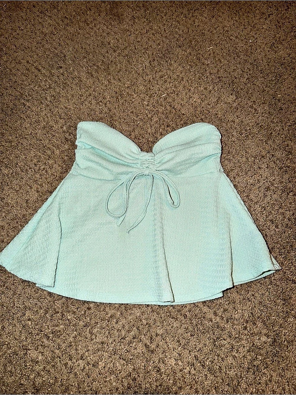 SHEIN Green Peplum Crop Top Size Small Like New